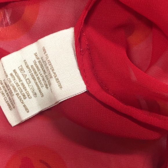 Free People flowing sheer red button down - Picture 8 of 8